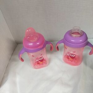 Avima Baby 10 oz Soft Spout Sippy Cups Pink (Set of 2) 2 Count